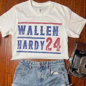Wallen/Hardy 24 White Country Crop Top